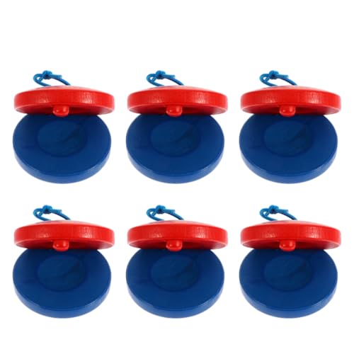 Gogogmee 6 Stück Teiliges Holz Kastagnetten Bunte Percussion Instrumente Musikalisches Pädagogisch Klangfördernd für Vorschule Mädchen Jungen von Gogogmee