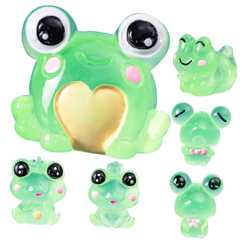 Gogogmee 6 Stück Teiliges Leuchtende Froschfiguren aus Harz Niedliche Mini Frosch Dekorationen für Büro und Zuhause für Gartenornamente und Innendekor Gogogmee 6 Stück Teiliges Leuchtende Froschfiguren aus Harz Niedliche Mini Frosch Dekorationen für Büro und Zuhause für Gartenornamente und Innendekor von Gogogmee