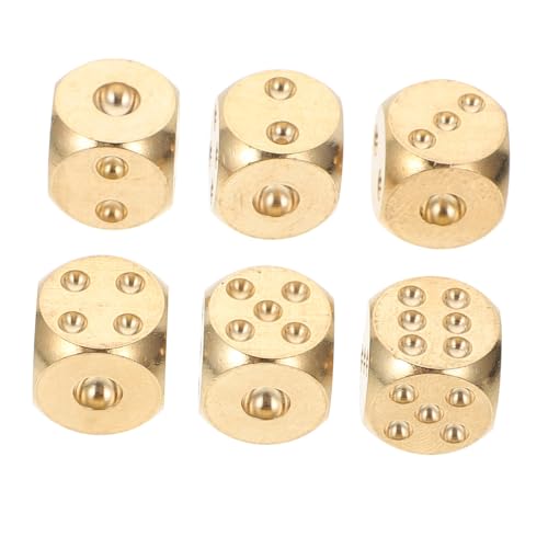 Gogogmee 6 Stück Teiliges Messing Würfel Kleine Solide Metall Dice Props für Bar Tischspiele Poker und Gesellschaftsspiel Zubehör von Gogogmee