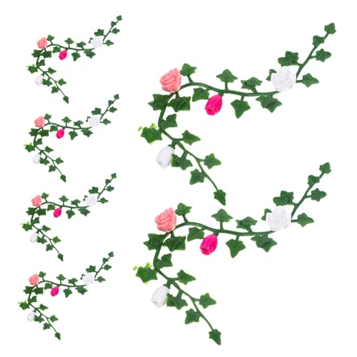 Gogogmee 6 Stück Teiliges Miniatur Rosenblütenranken für Puppenhaus Realistische Künstliche Mini-Pflanzen Vielseitige Dekoration für Mini-gartenszenen Feengärten und Mikro-landschaften von Gogogmee