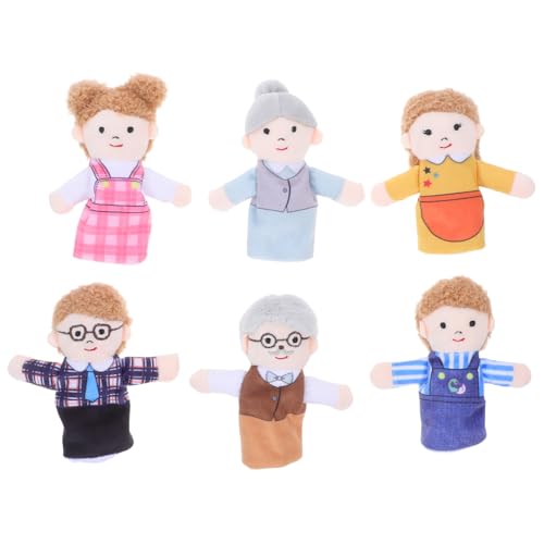 Gogogmee 6 Stück Teiliges Plüsch Familien fingerpuppen Interaktive Handpuppen für Kreatives Rollenspiel Geschichtenerzählen und Vorschul Lernen Fördert Familienbindung und Spielerische von Gogogmee