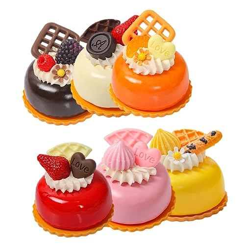Gogogmee 6 Stück Teiliges Realistische Französische Kuchen Deko Modell Detailgetreue Simulationstorten Leichtes Dessert Display für Zuhause Konditorei und Fotoshootings von Gogogmee