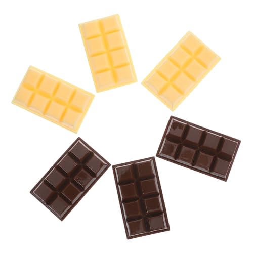 Gogogmee 6 Stück Teiliges Realistisches Schokoladen deko Stabilem Resin Künstliche Schokoladenmodelle in Braun und Weiß Multifunktionale Fake Desserts für Party Fotorequisiten und von Gogogmee