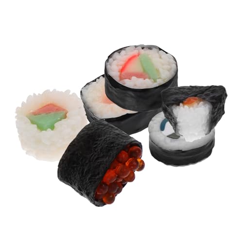Gogogmee 6 Stück Teiliges Realistisches Sushi aus Langlebigem PVC Detailgetreue Miniatur Nachbildung für Spielküche Fotografie Requisiten und Japanische Dekoration Authentisch und von Gogogmee