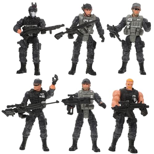 Gogogmee 6 Stück Teiliges Soldatenfiguren aus Kunststoff Bewegliche Militärsoldaten Realistische Armee Modelle für Detailreiche Langlebige und Interaktive Spielfiguren von Gogogmee