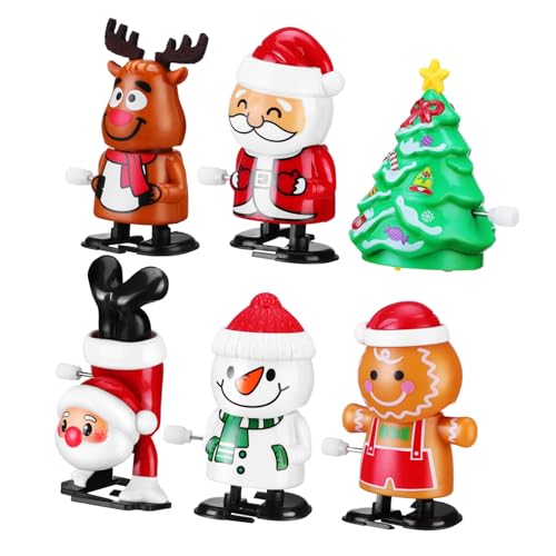 Gogogmee 6 Stück Teiliges Wind Up Weihnachten Halloween Party Dekorationen mit Weihnachtsmann Schneemann Rentier Weihnachtsbaum Kompakt aus Abs für und Festspaß von Gogogmee