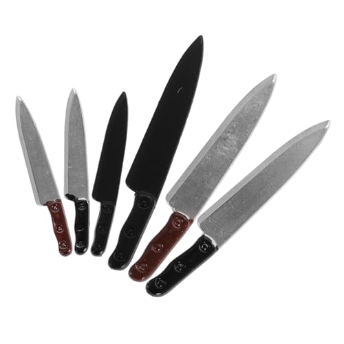 Gogogmee 6 Stücke Metall Cutter Werkzeug Miniatur Küche Messer Puppenhaus Miniaturen Kochen Messer Puppe Küche Utensilien Für Mini Küche Zubehör von Gogogmee