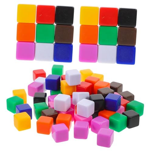 Gogogmee 60 Stück Teiliges Acrylwürfel Quadratisch Glatt Farbig Gemischt DIY Blanko Würfel für Basteln Story Cube Beschriftbar mit Stiften Kompakt und Tragbar für Spiele und Lernzwecke von Gogogmee