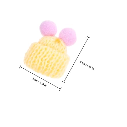 Gogogmee 60 Stück Teiliges Mini Strickmützen mit Doppelbommel Bunte Puppenhüte für DIY Bastelprojekte Handwerksdekorationen Schmuckherstellung und Festliche Heimdeko Zufällige Farbe von Gogogmee