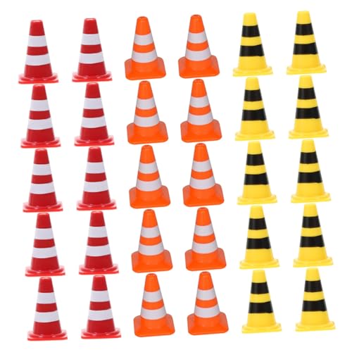 Gogogmee 60 Stück Teiliges Mini-verkehrshütchen Kunststoff Kindersicher Leichte Tragbare Miniatur-straßensicherheitskegel in Rot Gelb Orange Pädagogisches für Verkehrsunterricht und von Gogogmee