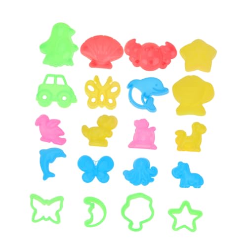 Gogogmee 64 Stück Teiliges Sandspielzeug mit Kreativen Kunststoffformen Ultraleichtem Knetmasse Werkzeug Bunter DIY Plasticine Mould für Strand Garten und Sandkasten Zufällige Farbe von Gogogmee