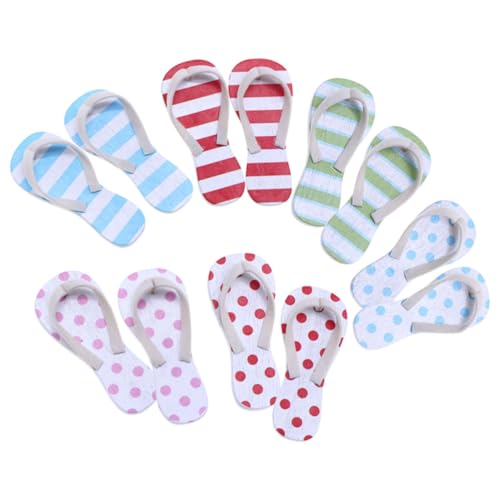 Gogogmee 6Paare Strand Slipper Dekoration für Puppenhaus Sommer Szene mit Blauen Roten und Grünen Mustern für Kreative Layouts und Fotorequisiten Gogogmee 6Paare Strand Slipper Dekoration für Puppenhaus Sommer Szene mit Blauen Roten und Grünen Mustern für Kreative Layouts und Fotorequisiten von Gogogmee
