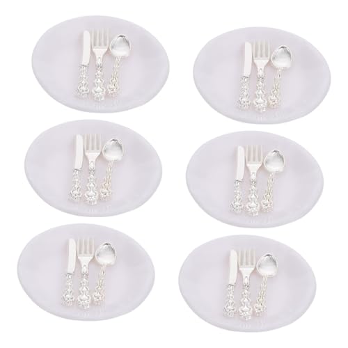 Gogogmee 6Sätze Mini Geschirr für Puppenhäuser Teiliges mit Teller Besteck und Schalen Zubehör für Miniatur Dekorationen und Kinderzimmer für Kreative Spielwelten Gogogmee 6Sätze Mini Geschirr für Puppenhäuser Teiliges mit Teller Besteck und Schalen Zubehör für Miniatur Dekorationen und Kinderzimmer für Kreative Spielwelten von Gogogmee
