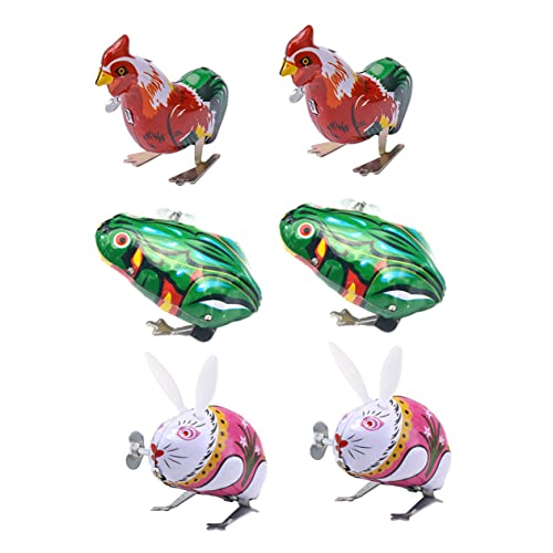 Gogogmee 6Stücke Aufziehspielzeug für Kreative Tiermechanik Cartoon Frosch Huhn und Hase Kognitiven Fähigkeiten und Motorischen Fertigkeiten von Gogogmee
