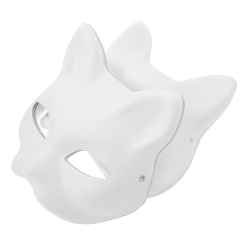 Gogogmee 6Stücke DIY Katzen und Fuchsmasken Leere Halbe Gesichtsmasken zum Ausmalen Tiermasken für Cosplay Party Kreative Bastelmasken für Veranstaltungen von Gogogmee