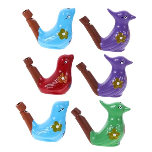 Gogogmee 6 Stück Keramikpfeifen Kreative Wasservogelpfeifen Spielzeug für Kinder Sicheres Pfeifenspielzeug für Partys und Feste von Gogogmee