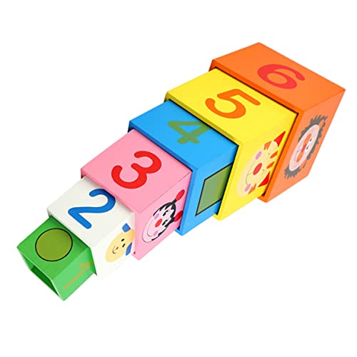 Gogogmee 6Stücke Teiliges Stapelbares Blockspielzeug für Lernspielzeug Hand Auge Koordination Sicheres Langlebiges für Kleinkinder als zur Frühen von Gogogmee