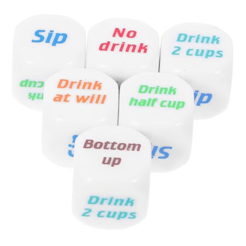 Gogogmee 6pcs Einzigartige Trinkwürfel Für Partys Acryl Für Bars Ktv -heimversammlungen Für Freunde Und Familienfreunde Würfelspiel Für Betrunkene Partys von Gogogmee