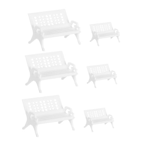 Gogogmee 6pcs Miniaturmöbel Für Handwerk Miniaturpark Bank Set Für Dollhouse Decor Mini Garden Ornamente Park Street Sitzplätze Bank Stühle Fairy Gartendekorationen Dekorationen von Gogogmee
