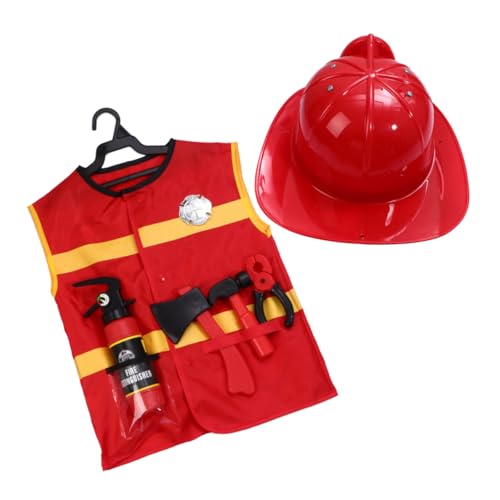 Gogogmee 7 Stück Feuerwehrkostüm Rollenspiel Set mit Weste Helm Hammer Axt Feuerlöscher Zange Brustabzeichen für Halloween Fasching Karneval Jungen Mädchen Gogogmee 7 Stück Feuerwehrkostüm Rollenspiel Set mit Weste Helm Hammer Axt Feuerlöscher Zange Brustabzeichen für Halloween Fasching Karneval Jungen Mädchen von Gogogmee
