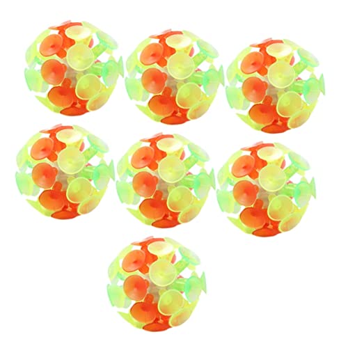 Gogogmee 7 Stück Teiliges Saugnapf Bälle Bunte Haftkugeln mit Leuchteffekt Eltern Junge Mädchen Interaktion Stressabbauendes Hüpfspielzeug für Jungen und Mädchen für Party und Alltag von Gogogmee