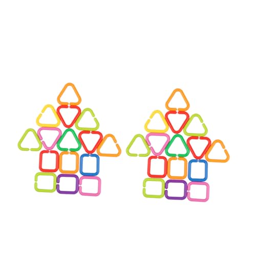 Gogogmee 70 Stück Teiliges Set mit Bunten Geometrischen Verbindungsringen Sensomotorisches Lernspielzeug für Neugeborene als Kinderwagen und Autositz Zubehör Feinmotorik von Gogogmee