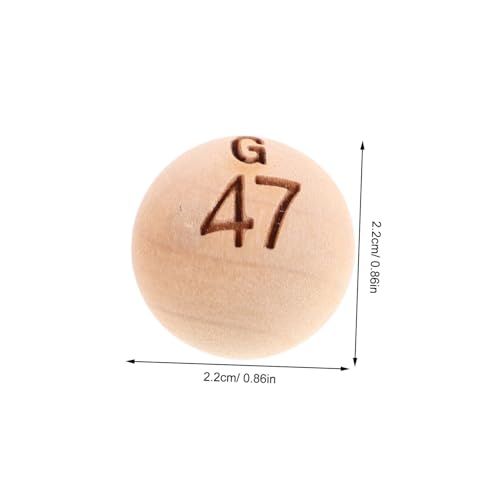 Gogogmee 75 Stück Teiliges Set aus Massivem Holz Bingo Kugeln Nummerierte Langlebige Spielzubehör für Familienfeiern und Teamspiele Klar Gravierte Zahlen Robust und Tragbar von Gogogmee