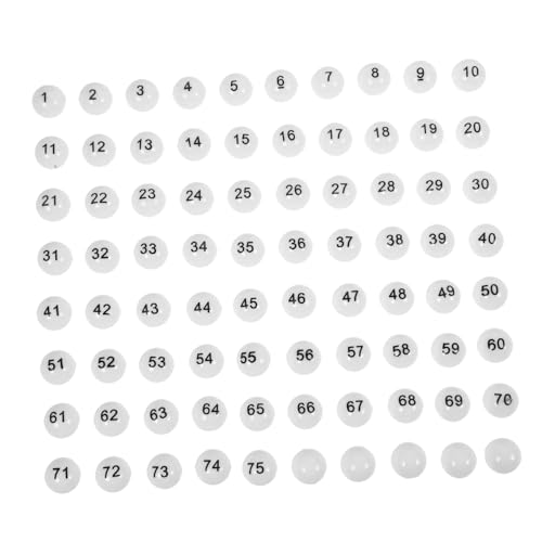Gogogmee 75Stücke Lotteriekugeln aus Kunststoff Zahlenbälle für Spiele und Partys für Bingo Tombola und Unterhaltungsspiele Leicht zu Greifen Verstauen von Gogogmee