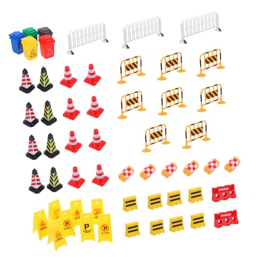 Gogogmee 75Stücke Teiliges Verkehrsspielset mit Miniatur Verkehrsschildern Kegeln Ampeln und Barrikaden für Kreative Rollenspiele und Verkehrssicherheitserziehung bei Kindern von Gogogmee