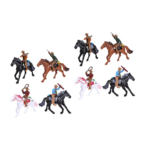 Gogogmee 8 Stück Cowboy Reitmodell Reitfiguren Modelle Landschaftsdekorationen Reiter Modell Kunststoff Western Modelle Dekorative Modelle Kunststoff Menschen Modelle Reiter von Gogogmee