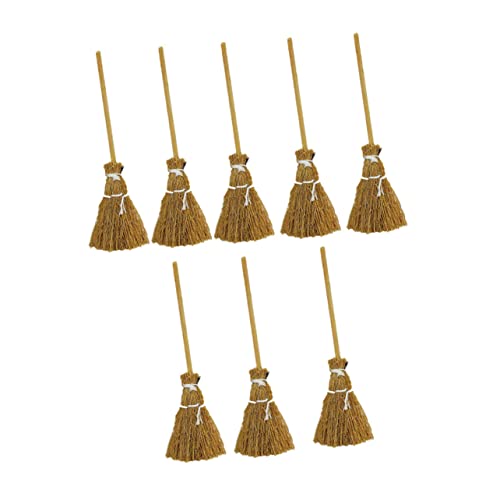 Gogogmee 8 Stück Puppenhaus Deko Hexenbesen Requisiten für Puppenhaus Zubehör Spielhaus Halloween Dekoration von Gogogmee