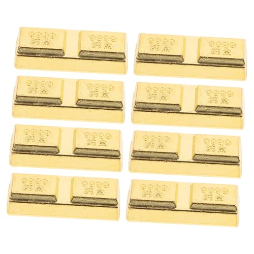 Gogogmee 8 Stück Teiliges Gefälschte Deko Zinklegierung Leichte Requisiten Realistische Goldene Bausteine für Tischdekoration und DIY Spaß von Gogogmee