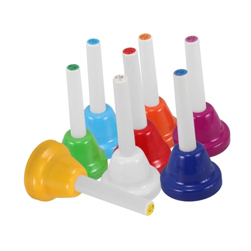 Gogogmee 8 Stück Teiliges Handglocken Set für Bunte Noten Musikinstrumente Pädagogisches Lernspielzeug für Kleinkinder Fördert Rhythmus und Musikalische Fähigkeiten für Kindergarten und von Gogogmee