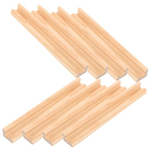 Gogogmee 8 Stück Teiliges Holz Domino Rack Langlebige Domino Karten Basen Leichter Holzständer für Spiele und DIY Alphabet Lernen Glatte Kanten Praktischer Organizer für Brettspiel Zubehör von Gogogmee