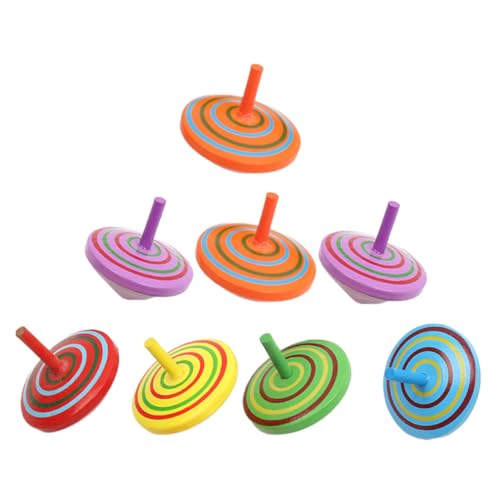 Gogogmee 8 Stück Teiliges Holzgyro für Lustiges und Kreatives zur Stressbewältigung für Montessori Lernspiele Fördert Hand Augen Koordination und Effekte Zufällige Farbe von Gogogmee