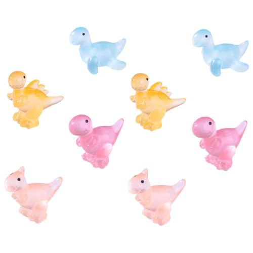 Gogogmee 8 Stück Teiliges Leuchtende Dinosaurier Figuren aus Wetterfestem Resin Detailreiche Miniatur mit Realistischem Design Kindersicher für Garten Partydekorationen von Gogogmee
