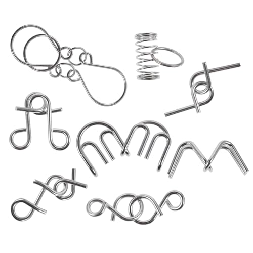 Gogogmee 8 Stück Teiliges Metall Puzzle Gehirntrainer Gedächtnisspiel für Senioren Demenzprävention Intelligenzspiel Interaktives Denkspiel Stressabbau von Gogogmee