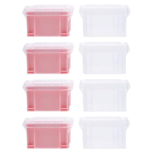 Gogogmee 8 Stück Teiliges Mini Aufbewahrungskasten mit Deckel Kleine Kunststoffboxen für Schmuck und Kosmetik Transparent und Rosa Platzsparend und Praktisch Gogogmee 8 Stück Teiliges Mini Aufbewahrungskasten mit Deckel Kleine Kunststoffboxen für Schmuck und Kosmetik Transparent und Rosa Platzsparend und Praktisch von Gogogmee