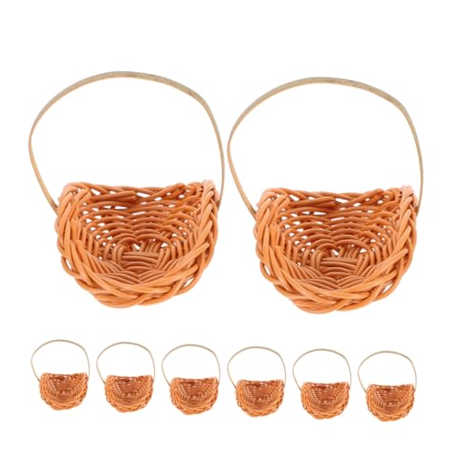 Gogogmee 8 Stück Teiliges Miniatur Körbchen mit Muschelform Leichte Handgefertigte Imitation-Rattan-körbe mit Griffen als Blumen Süßigkeitenhalter für Puppenhäuser Feengärten und Gogogmee 8 Stück Teiliges Miniatur Körbchen mit Muschelform Leichte Handgefertigte Imitation-Rattan-körbe mit Griffen als Blumen Süßigkeitenhalter für Puppenhäuser Feengärten und von Gogogmee