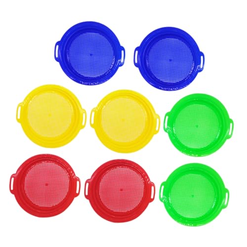 Gogogmee 8 Stück Teiliges Sand Sieb Set für Langlebige Kunststoff Sandfilter Buntes Strandspielzeug für Kreative Spielsitzungen Einfach Tragbar für Strand Park und Outdoor von Gogogmee