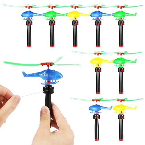 Gogogmee 9 Stück Teiliges Handlicher Zug drehpropeller Hubschrauber aus Robustem Kunststoff Bunte Flugspielzeuge für Outdoor Gruppen Familienspaß Gogogmee 9 Stück Teiliges Handlicher Zug drehpropeller Hubschrauber aus Robustem Kunststoff Bunte Flugspielzeuge für Outdoor Gruppen Familienspaß von Gogogmee