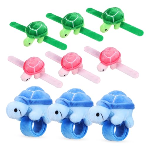 Gogogmee 9Stücke Teiliges Plüsch Schildkröten Schlagarmband für Interaktive Tierarmbänder und Geburtstagsfeiern und Halloween Süßigkeiten von Gogogmee