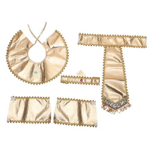 Gogogmee Ägyptisches Kostüm Zubehör Hüfttuch Kragen Ärmel Kopfschmuck für Halloween Cosplay Party Erwachsene und Jugendliche Gogogmee Ägyptisches Kostüm Zubehör Hüfttuch Kragen Ärmel Kopfschmuck für Halloween Cosplay Party Erwachsene und Jugendliche von Gogogmee