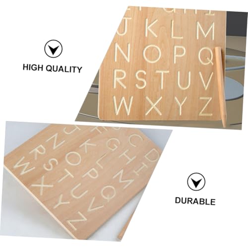 Gogogmee Alphabet Schreibtafel aus Buchenholz für Lernspielzeug zur Buchstabenübungen Wiederverwendbares Tracing Rechtschreibbrett für Vorschulkinder Pädagogisches von Gogogmee