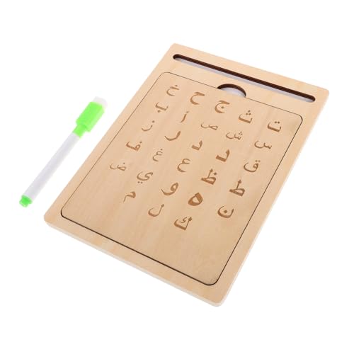 Gogogmee Arabisches Holz schreibbrett für Alphabet tracing Montessori Lernspielzeug zur Frühen Sprachförderung Natürliches Holz Fördert Kreativität und Eltern Junge Mädchen interaktion von Gogogmee