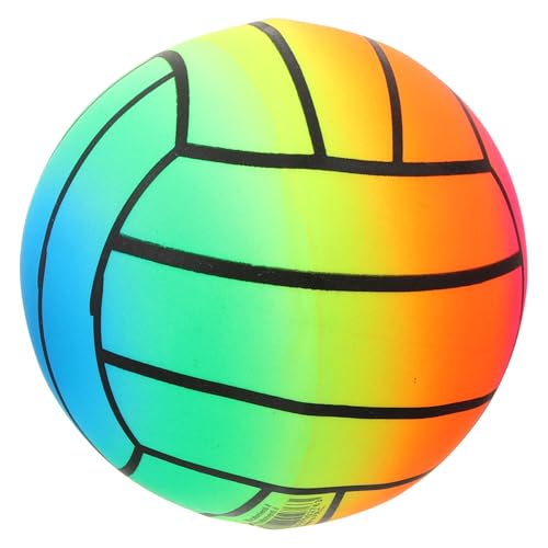 Gogogmee Aufblasbarer Regenbogen PVC Ball Leichtes Poolspielzeug Vielseitig für Indoor Outdoor Wiederverwendbar zum Werfen Fangen Springen Buntes Strand Volleyballspielzeug von Gogogmee
