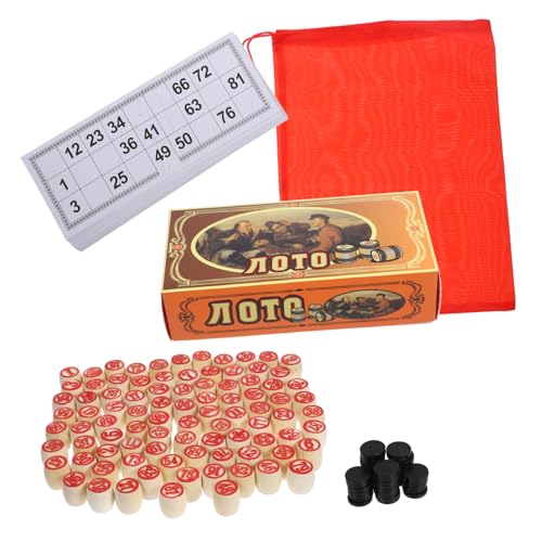 Gogogmee Bingo Spielset Holz mit Doppelseitigen Zahlenkarten Langlebiges Bingo Spielbrett für Party und Gruppenspiele Fördert Konzentration und Logisches für Erwachsene von Gogogmee