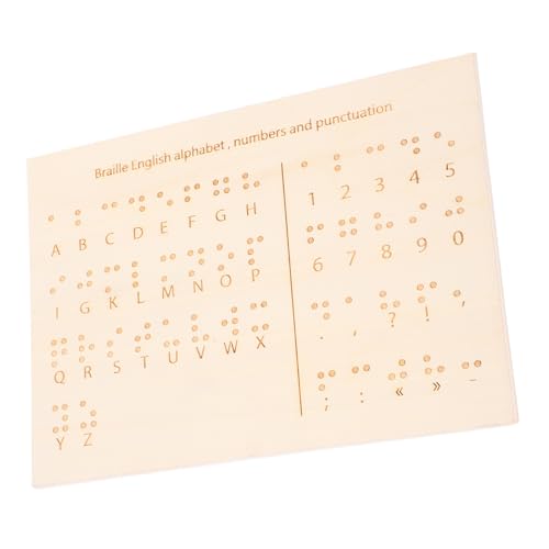 Gogogmee Holz Braille Tafel für Blinde Lehrhilfe für Blinde Braille Buchstabentafel aus Holz Bildungswerkzeug für Blinde Menschen Braille Alphabet Lernhilfe Blindenbedarf von Gogogmee