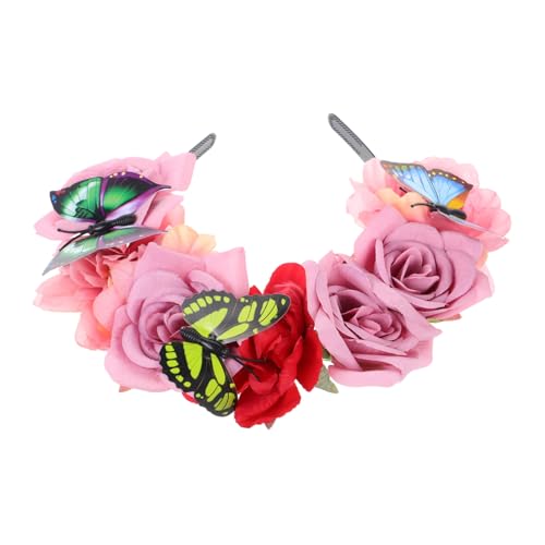 Gogogmee Blumen Stirnband Festival Haar Accessoires Halloween Stirnband Halloween Haarband Mit Blumenmuster Schmetterling Blumenmädchen Haar Accessoire von Gogogmee