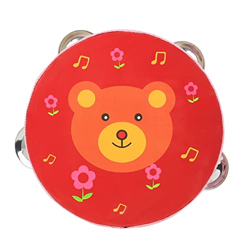 Gogogmee Bunte Handtrommel für Cartoon Tamburin mit Bären Design Fördert Musikalische Fähigkeiten und Farbverständnis Lernspielzeug für Kleinkinder von Gogogmee